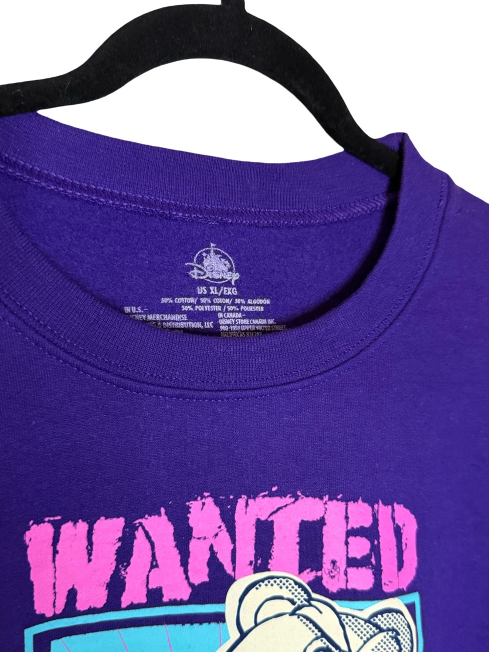 Disney Pixar Toy Story Lotso “Wanted” Purple Sweatshirt – XL NWOT - Picture 4 of 6